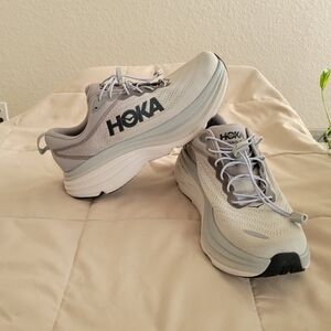 Hoka Bondi 8 Men's Gray Running Shoes. Excellent condition!